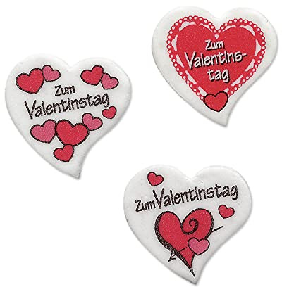 Günthart 60 Tortendeko Herzen, Klein, Zum Valentinstag, aus Dekormasse, 38 mm