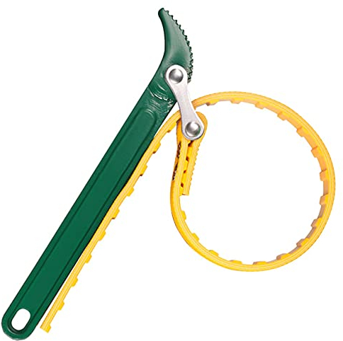 letuxaamz Chiave a cinghia per filtro olio, 8 pollici, multifunzione, chiave a cinghia in gomma, chiave a cricchetto per apribottiglie, tubi regolabili, utensile manuale (giallo)