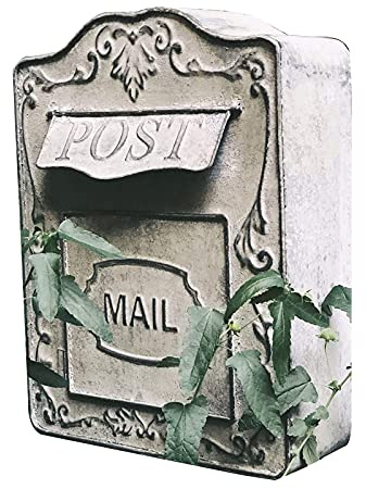 TSTSM Wall-Mounted Letterbox, Mailbox, Country House Wrought Iron Post Newspaper Post Box,Wrought Iron Mailbox, Wall Garden Ornaments Decoration - 26×9.5×34cm