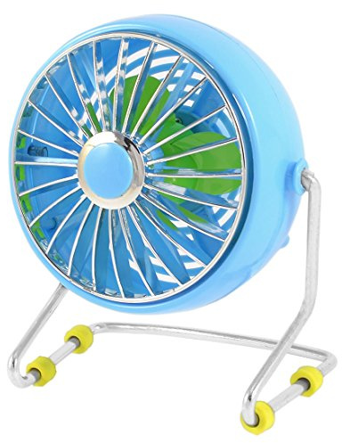 Ruilogod PC portátil copmuter enfriador USB Mini ventilador del escritorio del 4 pulgadas Ligh t azul
