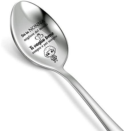 Cuillère à soupe grand-mère cadeau anniversaire cuillères en acier inoxydable gravure personnalisée dîner café Thanksgiving Noël Appréciation pour la fête des mères retraite