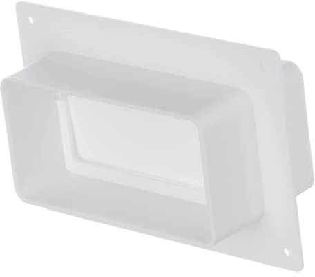Steinberg14 Weiß 110x55mm Flachkanal Lüftungssysteme - Kanalverbinder mit Rückstauklappe - Verbinder mit Flansch