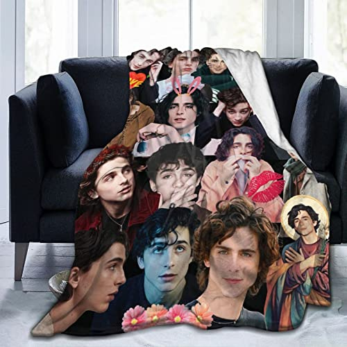 LOUJIN Decke Timothee Chalamet Weiche und bequeme warme Fleecedecke für Sofa, Büro, Bett, Auto, Camping, Couch, gemütlicher Plüsch-Überwurf, Decken, Stranddecken