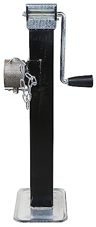 KATSU Heavy Duty Weld-On Pipe-Mount Swivel Trailer Jack 7000lbs, 16.5 Vertical Travel, Car Trailer Support Stand Manual Lifting Tool for RV Camper Travel Trailer Caravan