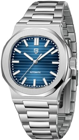 Pagani Design PD1728 Herrenuhr Automatik, 40 mm Business-Uhr, Edelstahlarmband für Herren, Saphirglasuhr, 100 Meter wasserdicht, ST16 Automatikwerk.