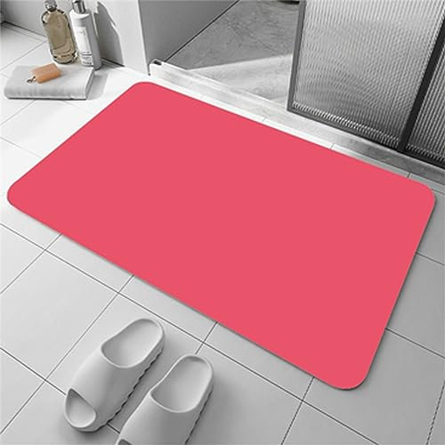 Badematte Rutschfester Badezimmerteppich Absorbierender Badteppich 60x90cm Schnell Trocknende Badezimmer Teppiche, Duschmatte Rutschfest Badvorleger Waschbar Bath Mats, Badeteppich Bad Teppich Pink