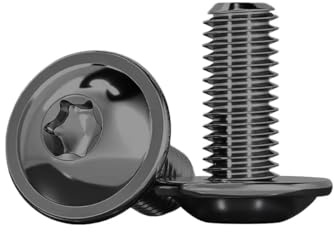 Drenky Tornillos Torx M4x16mm - 20 Piezas ISO 7380-2 Acero Inoxidable Negro A2 V2A - Totalmente Roscados