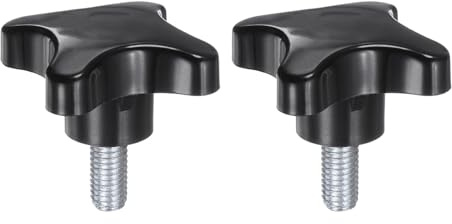 QUARKZMAN 2 Stück Rändelschrauben mit Kreuzgriff M10 x 20mm Sterngriffschraube Kunststoff Knopf Verzinkter Kohlenstoffstahl Gewinde Klemmschraube Sterngriffmutter Klemmknopf für Maschine