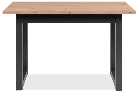 Furn.Design Esstisch ausziehbar in Eiche Artisan und Grau, Küchentisch 120-160 x 80 cm, Esszimmer Tisch Malta (Eiche Artisan, 120-160)