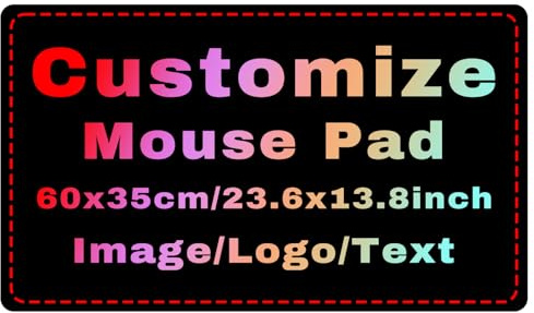 Tapis de Souris Photo Personnalisé avec Photo/Texte/Logo 600x350x3mm Tapis de Souris de Jeu Imperméable Personnalisé, Base en Caoutchouc Antidérapant pour PC Ordinateur Portable Salle de Jeux Bureau