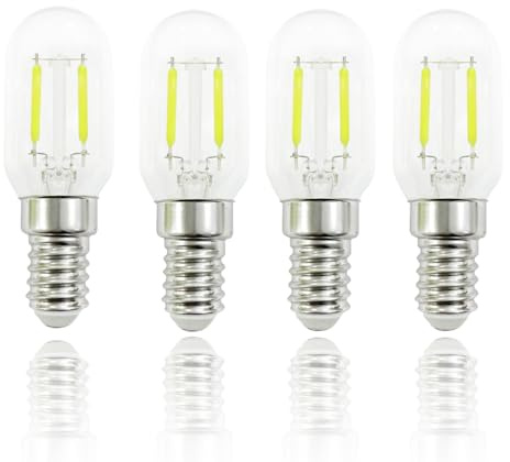 FLSNT Glühbirne E14 Ersatz 25W, 2W T22 Kühlschrank Glühbirne, 230LM 6000K Tageslicht, LED Leuchtmittel E14 für Kühlschrank, Nachtlicht, Salzlampe, Nähmaschine, Nicht Dimmbar, 4 Stück