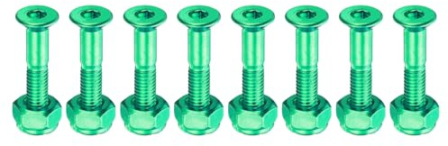 PATIKIL 1 Boulon de Quincaillerie pour Skateboard, 8 Ensemble de Vis et Écrous de Montage en Acier au Carbone pour Skateboard Cruiser, Vert