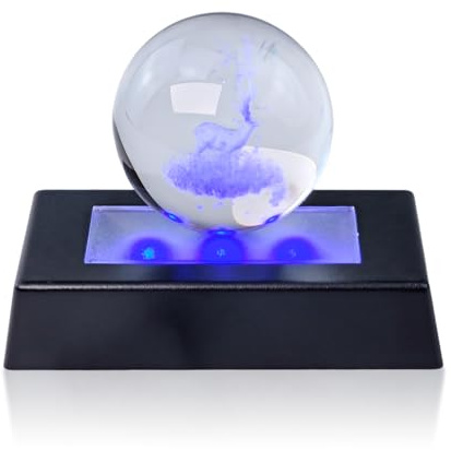 Flylin LED Lichtbasis Mit USB-Kabel, Farbverlauf Anzeigebasis, Mehrfarbig Beleuchteter Stand für 3D-Laserkristallglas, Weihnachtsfeierdekoration (Schwarz)