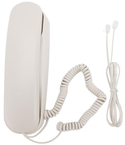 Teléfono de Hotel con Cable Montado en la Pared, Interfaz de Operación Conveniente Comunicación con un Teléfono Retro Fácil de Instalar para Sala de Estar (Blanco) (White)
