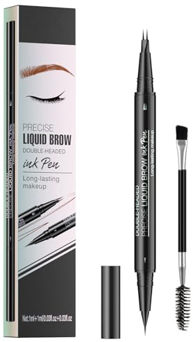 Augenbrauenstift - Wasserfester Microblading Eyebrow Pen 2-in-1 Dual-Ended 3d Augenbrauenstift mit 2 Gabelspitzen für einen natürlichen Look und ein langanhaltendes Ergebnis