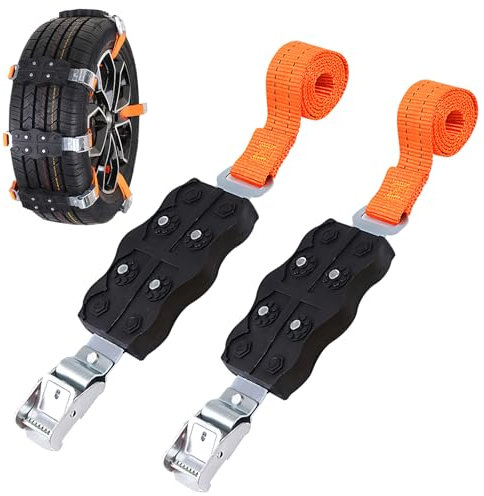 Catene da Neve in Gomma, XiXiRan Catene da Neve Universali Auto, Catene Antisdrucciolo per Auto, Catena da Neve Regolabile, Catena Auto Pneumatico Antiscivolo, Dispositivo Trazione Pneumatici (S-2pcs)