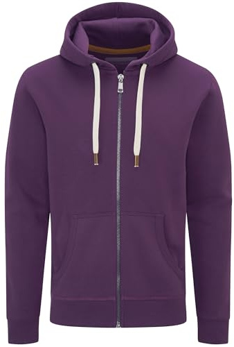 Charles Wilson Felpa Original da Uomo con Cappuccio in Misto Cotone con Zip (M, Deep Purple (1124))