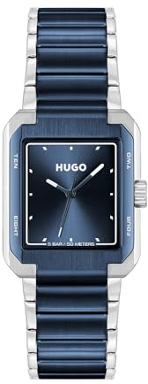 HUGO Uhr mit DREI-Zeiger-Quarzwerk für Herren Kollektion #Thrive ANALOG mit Edelstahlarmband