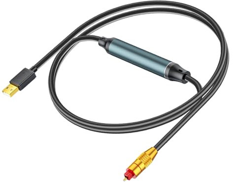 Genérico Cavo USB A Ottico, Convertitore Audio Ottico Da USB A - Convertitore Audio A Ottico In Lega | Nero Al Cavo Ottico, Portatile A Audio Ottico Da Viaggio