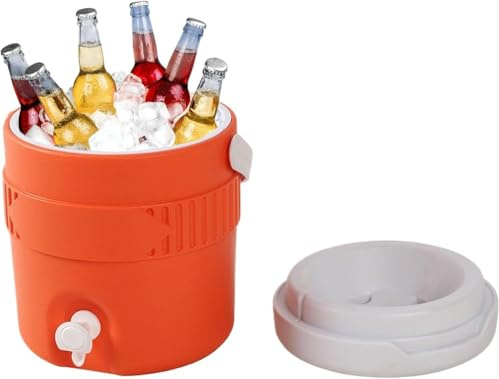 Getränkespender | Kühlbox | Thermobehälter aus mit Tragegriff und Zapfhahn 3.8 L.für Säfte Cocktails Limonaden Hausgemachte Getränke,Heiße und Kalte Karaffe, Leicht zu Reinigender Wasserkrug
