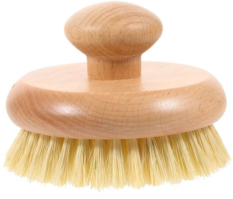 VALICLUD Runde Badebürste Mit Griff Kompakt Langlebig Natürliche Borsten Leichte Körperbürste Für Dusche Peeling Und Massage Badezubehör Für Damen Und Herren