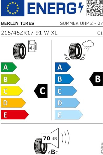 Berlin Tires Summer UHP 2 215/45 ZR17 91W XL - C/B/70dB Sommerreifen (PKW)