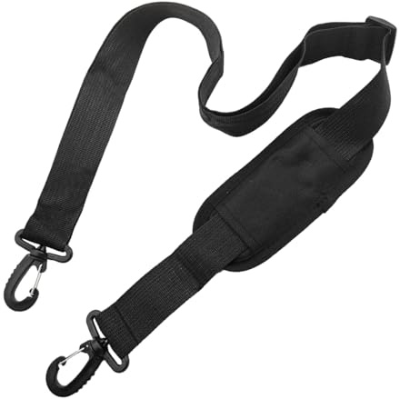 mkemka Verstellbar Schultergurt, Universeller Ersatz Tragegurt mit Abnehmbaren Schulterpolster und Drehhaken für Gepäck Duffel Kameratasche Laptoptasche Reisetasche Kuriertasche, Schwarz