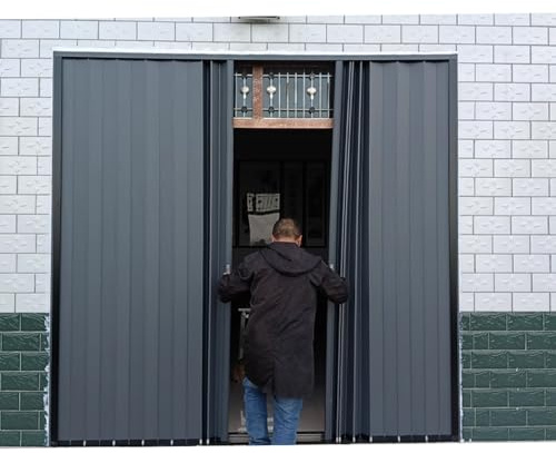 JLXJYS Schiebetür Falttür falttüren innentüren 72 80 90 96 108 Zoll hohe Akkordeon-Schiebetür, graue, abschließbare Falttüren aus Aluminium for Terrasse/Garage/Speisekammer(28x80in(71x203cm))