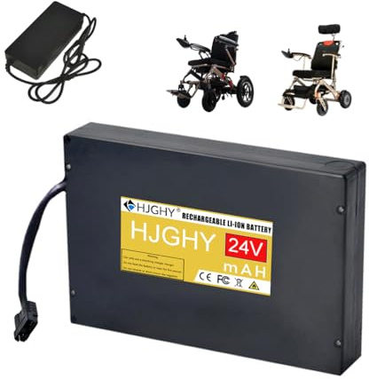HJGHY Black Anderson,24V 10Ah, 24 Volt Mobility Scooter Battery 24V 10Ah 12Ah 15Ah 16Ah 19.2Ah Electric Wheelchair Lithium Battery Pack Replacement for 0-500W Wheelchair Motor