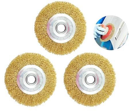 RAC814 Wire Brush Replacement for Ryobi Patio Cleaner, 3 PCs Wire Wheel Brush with Arbor Hole Wire Wheel Brushes for Ryobi RY18PCA-0, OPC1800, OPC1815 and More Cleaning Rust Joint Debris, 115*16mm