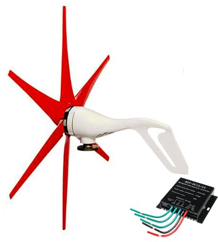 BAOJUHUIKANG 48V, Generador de Aerogenerador de 14000W, 12V/24V/48V, Pequeño de 6 Aspas, Equipo de Maquinaria Industrial Eólica, para Carga en Hogar y Marina (con Controlador)