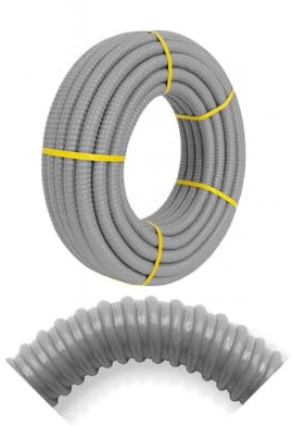Tubo De PVC Flexible Electroflex Ø7 mm – Rollo de 25 Metros – Protección Para Cableado – Instalación Segura – Apto Para Interior y Exterior – Color Gris