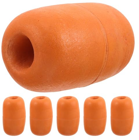 TOGEVAL Boa Galleggiante Ovale in PVC Arancione per Pesca Marina, 6 Pezzi Resistenza UV e Alta visibilità, Accessorio per Corde da Pesca e Reti su Pontili e Ancoraggi Sci