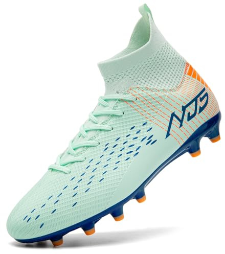 Mokayu Zapatillas de Fútbol para Hombre Profesionales Atletismo Banda Alta Calzado de Fútbol Zapatillas de Deporte Entrenamiento para Césped Artificial Futbol de Competición