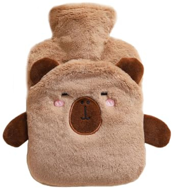 Bolsas De Agua Caliente 1L Diseño Animal Almohadilla Térmica Invierno | Botella de Agua Caliente con Suave Para Dolor Menstrual Hombros Músculos Mujeres Niños y Lesiones