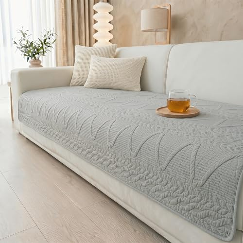 Edlbaegy Sofa Covers 2 3 Seater Couch Cover Non-Slip Washable Sofa Slipcovers L Shape Furniture Protector for Kids Pets(Grey,70x150cm)