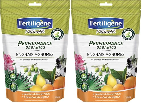 FERTILIGENE NATUREN POEAG7 - Engrais Granulés Performance Organics Agrumes, Plantes Méditerranéennes UAB 700 g - Résultats dès 1 semaine - Avec extraits végétaux enrichi en guano marin - Pour 14m²