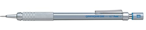 Pentel 0,7 mm grafer 500 mekanisk penna, silver