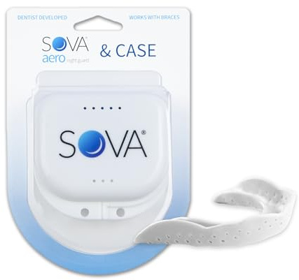 SOVA Aero Night Guard – Gouttière Dentaire contre le grincement nocturne/bruxisme - Protège-dents ajustable - 1.6mm - Remodelable jusqu'à 20 fois - Pour adultes - Avec son étui