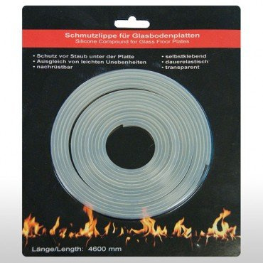 Ofenexperte Silikon-Dichtlippe für Glasbodenplatten mit C-Kante, selbstklebend