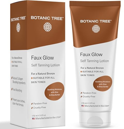 Botanic Tree Self Tanner - Sunless Tanner for Natural-Looking Fake Tan-Herbal Self Tanning Lotion for Flawless Bronzer Skin-Instant Face and Body Tanner for Fair and Dark Skin.