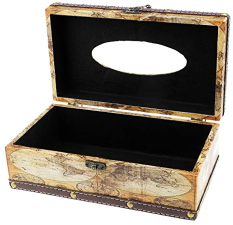 Sharplace 1x Vintage Kosmetiktücherbox Box Spender Taschentuchspender Taschentuch Holz, 4200-02 Erde