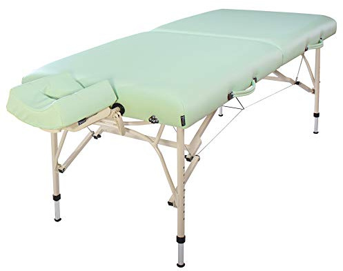 Master Massage 71cm Bel Air Mobil Massageliege Klappbar aus leichtem Aluminium ideal zum Transportieren für Praxis Wellness Spa In Lily Green Portable Beauty Bed Massage Table