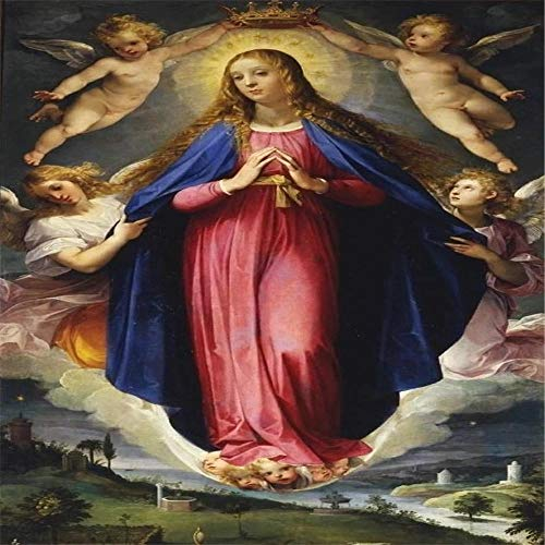 YINGXIN88 Diamant Malere Kits,Stück DIY 5D Diamond Painting Bilder Arts Strass Stickerei Kreuzstich Kits Diamond Dekoration für Haus, Wand und Eingang Religiöses Porträt-60x60cm