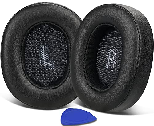 SOULWIT Mousse Coussin Coussinets pour JBL E55BT(E55 BT) Casque sans Fil Circum-aural, Coussinets d'oreille avec Cuir protéiné Plus Doux, Mousse d'isolation phonique