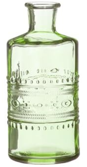 NaDeco Glasflasche 'Porto', Höhe 14,5cm, Durchmesser 7,5cm, viele Farben zur Auswahl | Glasvase | Dekoflasche | Glas-Flaschen | Kleine Deko-Vasen | Kleine Deko-Blumenvase, Farbe:Hellgrün