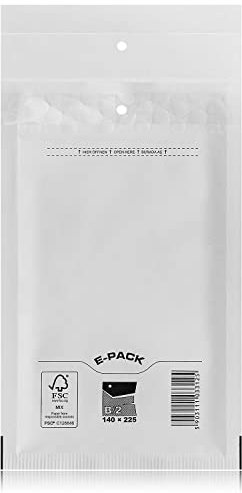 B2 200 St. Luftpolstertaschen Luftpolsterversandtaschen E-PACK B/2 Weiß 140×225 Luftpolsterumschläge