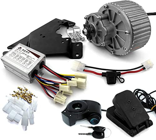 L-faster 450W Unitemotor MY1018 Brush Motor With Controller Pedal Throttle Key Switch Voltmeter For Trike Bicycle E-bike (24V 450W kit)