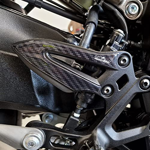 Resin Bike Motorrad Aufkleber kompatibel mit Suzuki GSX-S 1000 GT 2022-2025. Grip Schutz für Fersenplatte an der Fußraste Kratz- und Stoßschutz. Paar 3D Resin Domed Aufkleber Made in Italy