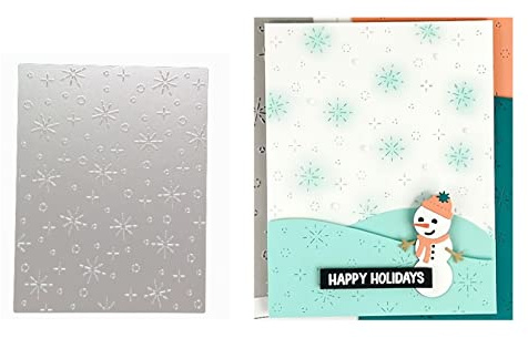 Qoiseys Weihnachten Schneeflocke Hintergrund Stanzschablone Die Stanzen Basteln Prägeschablone, Stanzungen für DIY Scrapbooking Fotoalbum Dekoratives Papier Basteln Prägeschablone